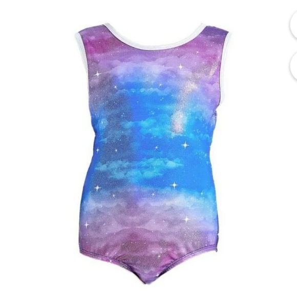Gymnastics ombré purple and blue Leotard Child Large - Picture 6 of 10